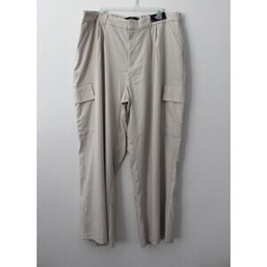 Holliester Womens Ultra High Rise Wide Leg Pants Beige Size XXL Short NWT